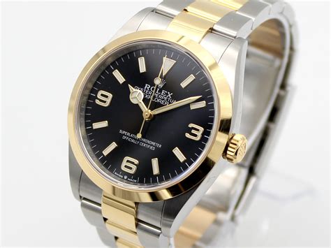 rolex explorer 36mm two tone.